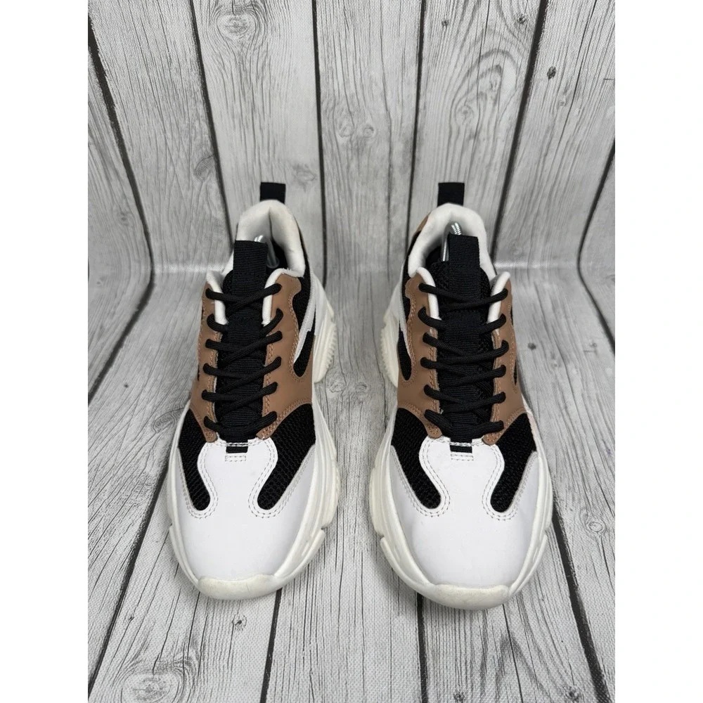 Madden NYC White Black Tan Chunky Platform Sneakers Women's Size 10